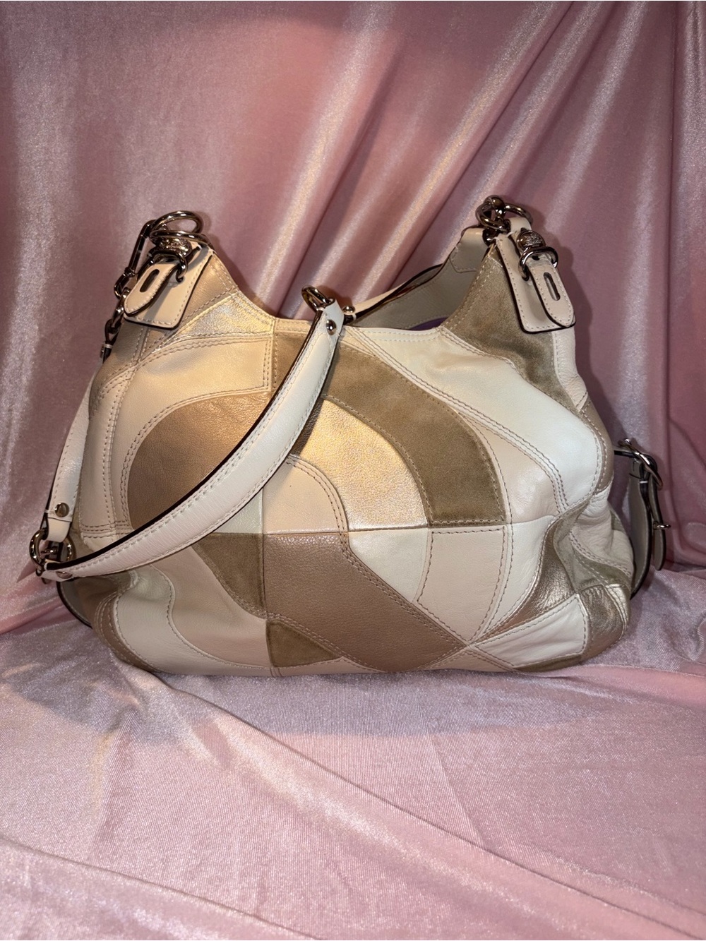 Authentic Y2K Coach Madison Mia Maggie Metallic Patchwork Hobo Bag – Style 16327